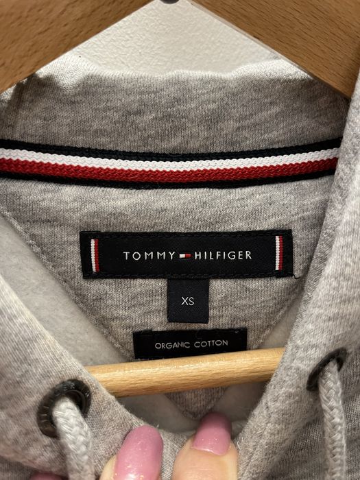 Szara bluza z kapturem tommy hilfiger