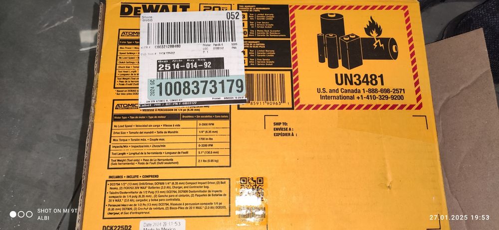 DeWalt zastaw 20v  usa