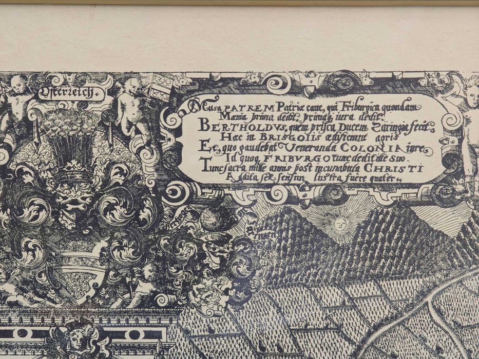 miedzioryt Duza 59,5cmx 100cm Mapa miasta Freiburg z 1589r G.Sickinger