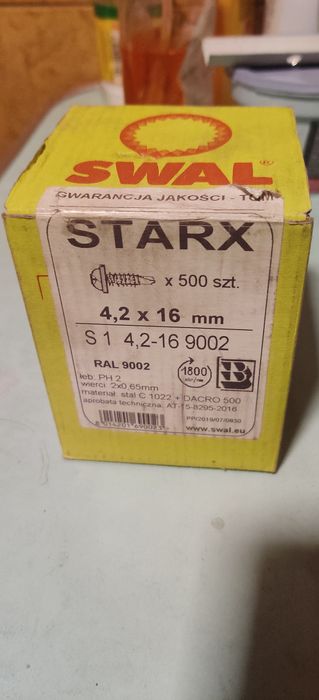 Wkręty do blachy SWAL RAL 9002 -500szt