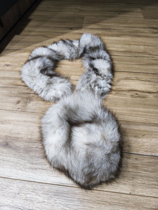 Czapka i szal  z naturalnego lisa