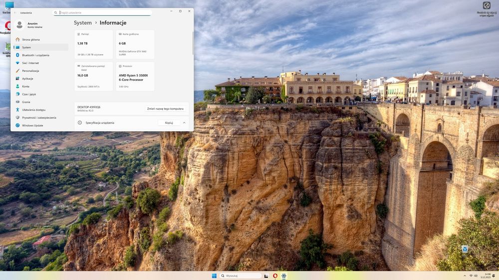 Komputer do gier Ryzen 5 i GF1660 Super