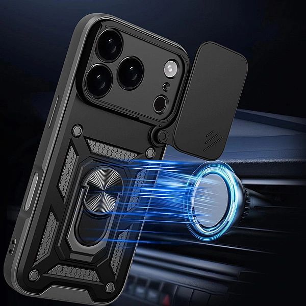 Etui Hybrid Armor Camshield na iPhone 17 Pro Max pancerne z podstawką