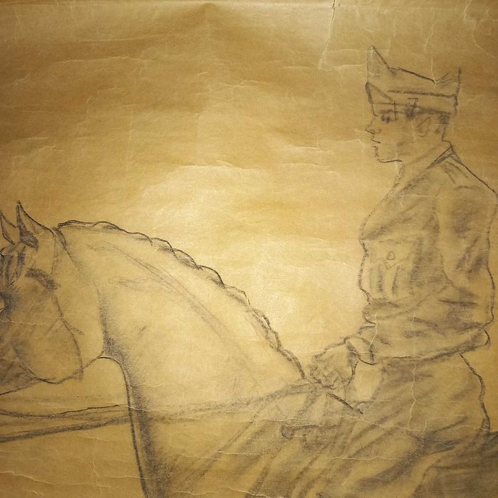 Desenho com cavaleiro