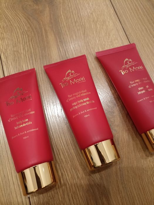 Kosmetyki zestaw tso morini balsam żel pod prysznic peeling scrub