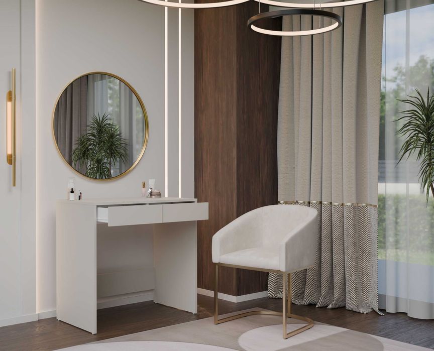 Biurko MARINA 2S 2 Szuflady Kaszmir Beż Do Biura Do Gabinetu