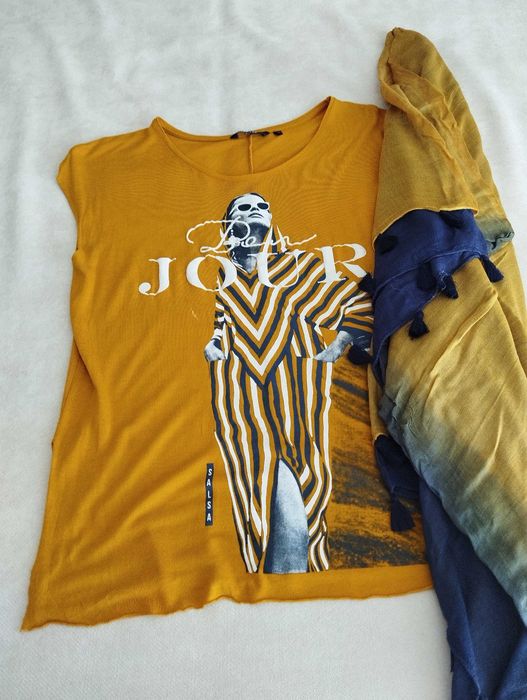 T-shirt + lenço Salsa. Tamanho S