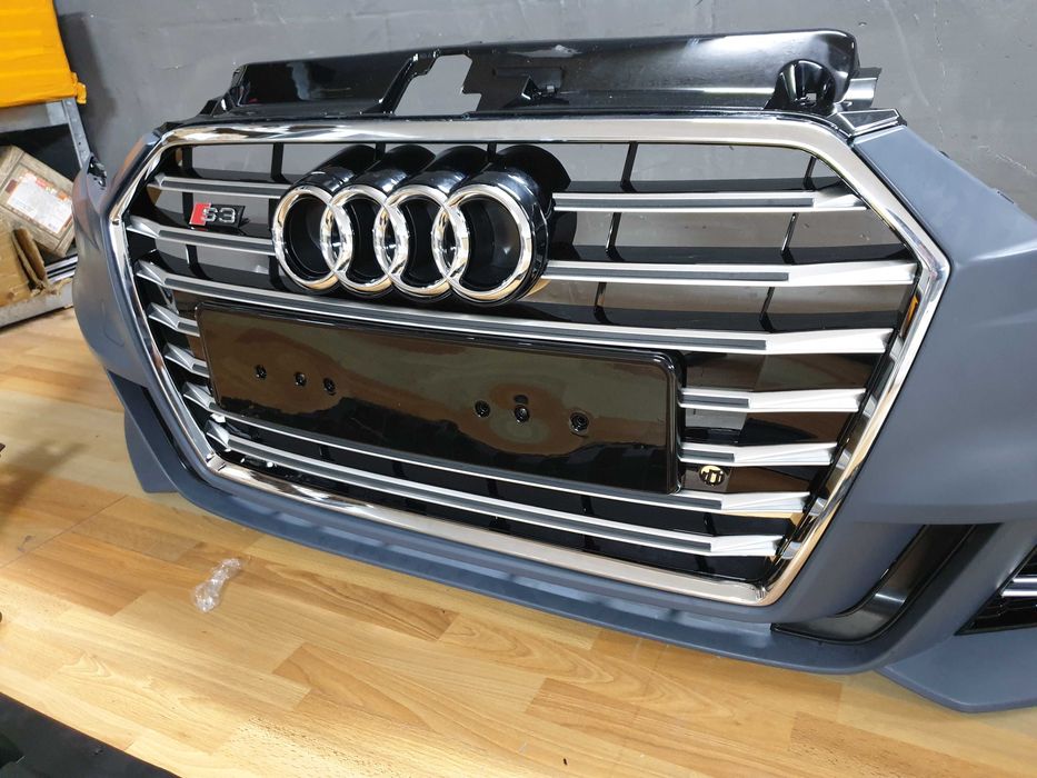 Передній Бампер в стиле S-Line CB решетка Sedan Audi А3 8V 2016-20г.