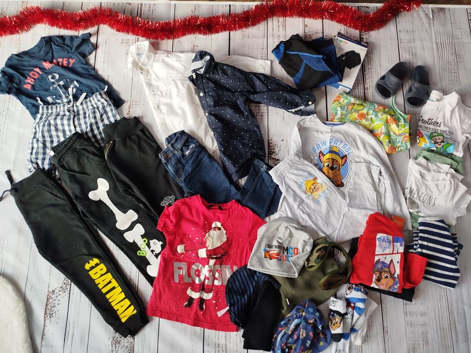 Zestaw paka 116 dla chłopca święta zima