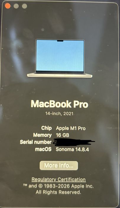 Macbook Pro M1 Pro (14’’ - 16GB - 1TB)