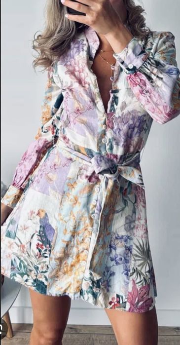 Сукня коротенька  zara розмір М льон