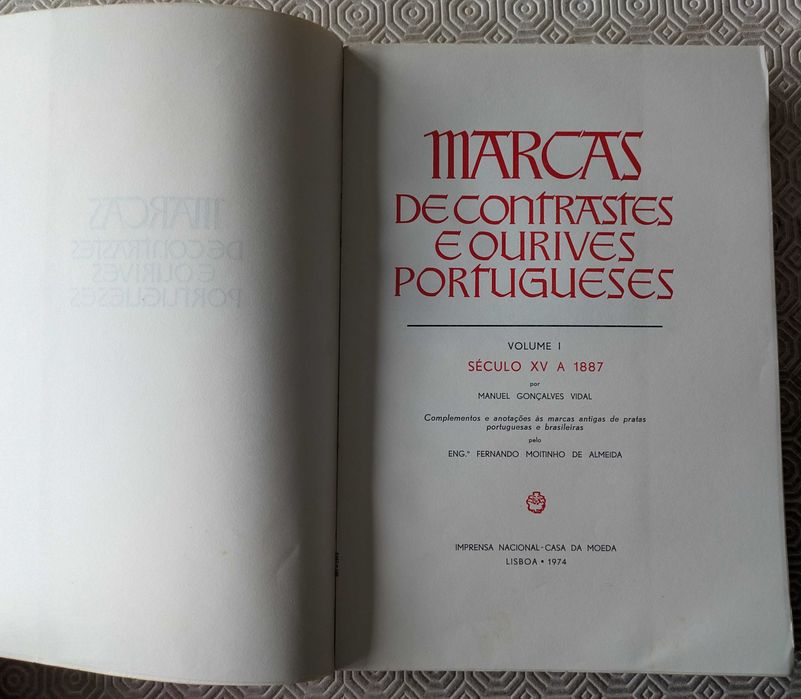 Marcas de Contrastes e Ourives Portugueses - INCM 1974 vols 1 e 2