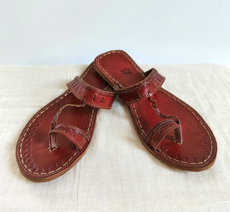 KOHbr Skórzane japonki kohalpuri 39 brązowe orientalne boho hippie