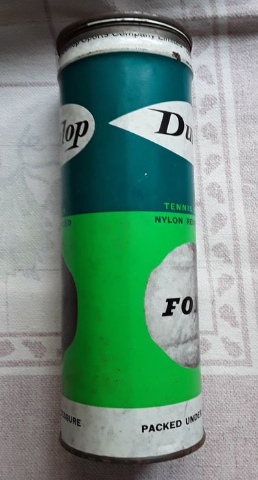 Vintage Dunlop Fort - Lata com 3 bolas de ténis usadas