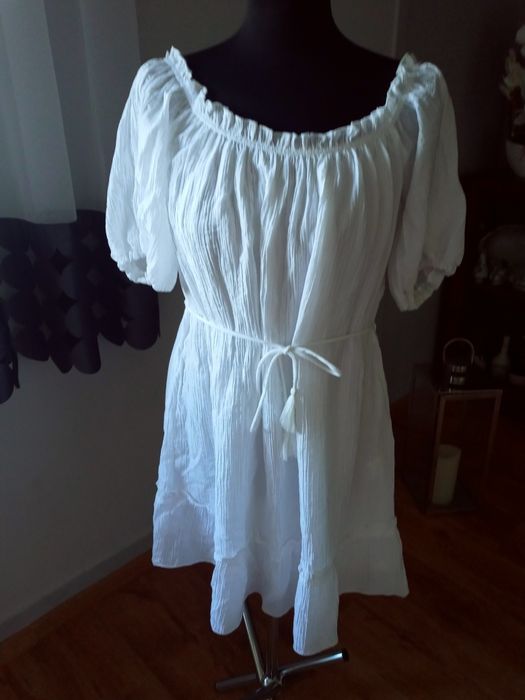 Sukienka biala lekja letnia XL Reserved
