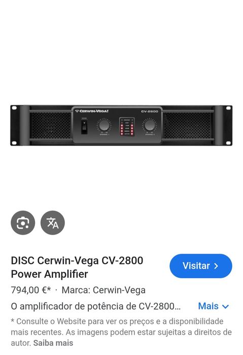 Oportunidade Cerwin Vega 4 colunas e amplificador