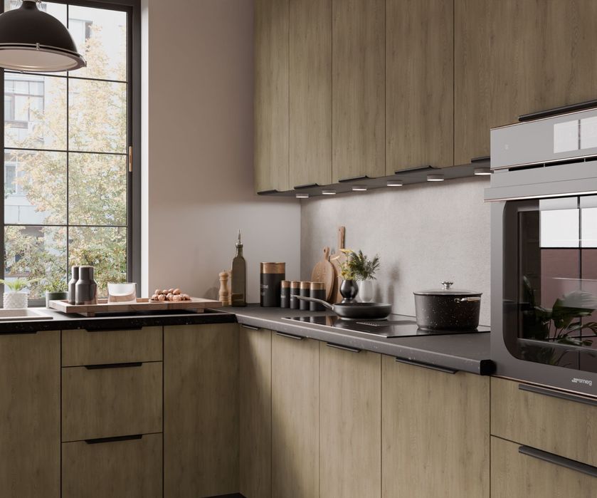 Meble kuchenne, zestaw mebli kuchennych, kuchnia WOOD, DĄB/ANTRACYT !