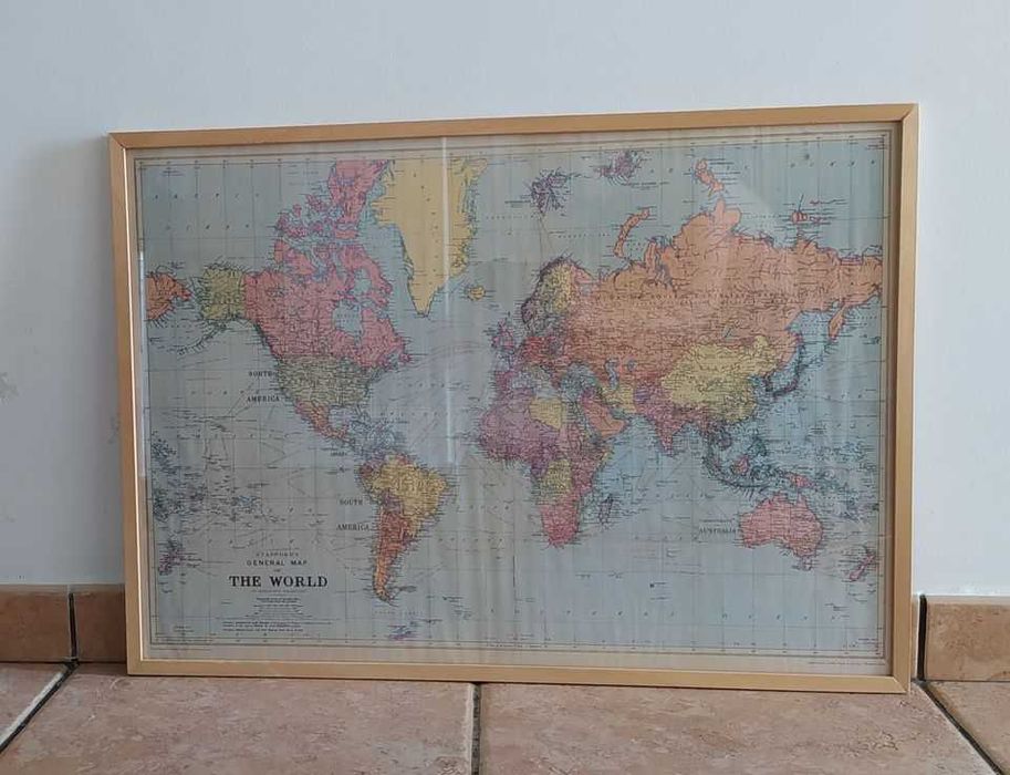 Quadro Mapa Mundo Antigo