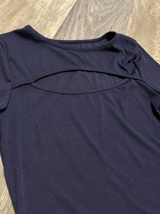 Лонгслів жіночий.Кофта у рубчик.Темно синя кофта