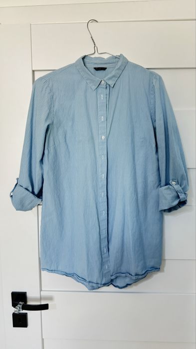Koszula damska w paski, rozmiar S, niebiesko-biała