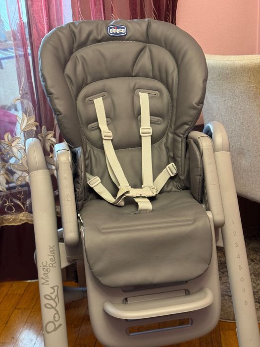 Стільчик для годування/шезлонг Chicco Polly Magic Relax сірий,як новий