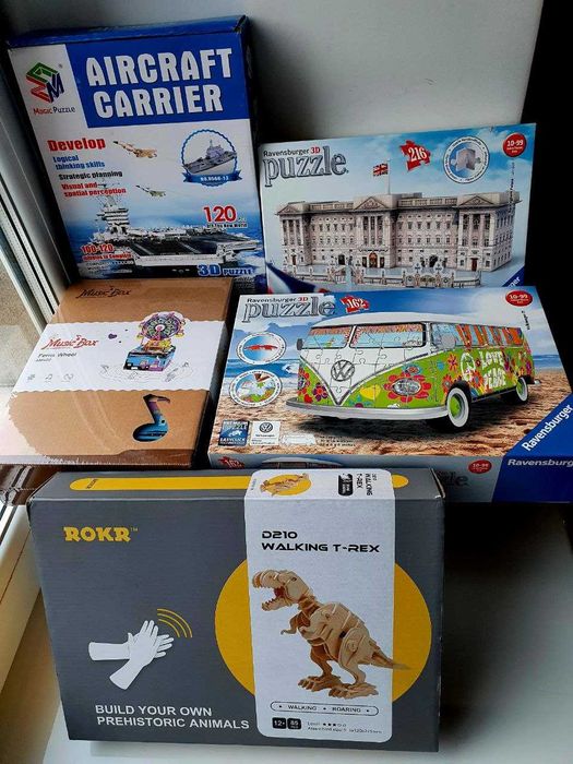 Музыкальная шкатулка  Robotime, 3Д пазл Aircraft Carrier Magic Puzzle