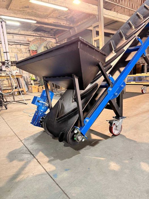 Стрічковий конвеєр | Шевронна стрічка | З бункером | На колесах