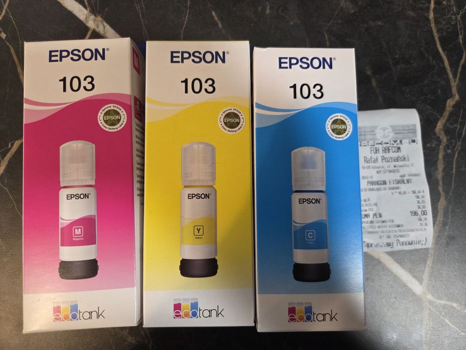 tusz epson 103 niebieski żółty czerwony
