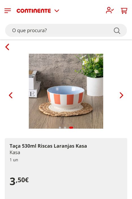 6 taças/tijelas 530ml Riscas Laranjas Kasa CONTINENTE