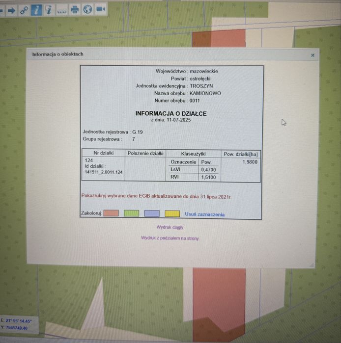 Działka Kamionowo gm. Troszyn 1,98 ha