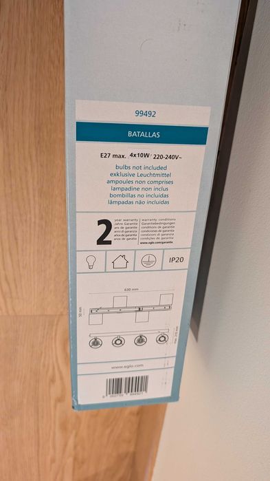 Candeeiro de teto Batallas, EGLO preto - 4 focos