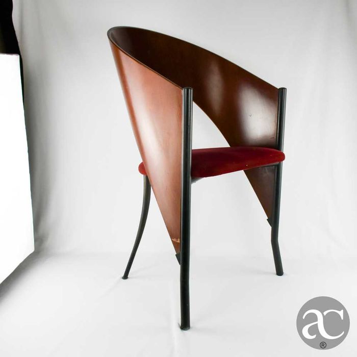 Conjunto de 3 cadeiras estilo Art Déco, em madeira, tecido e metal