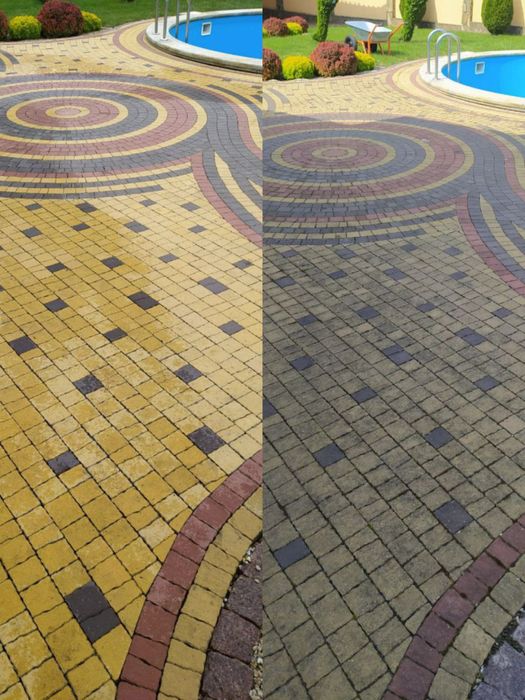 Миття бруківки фасаду парканів