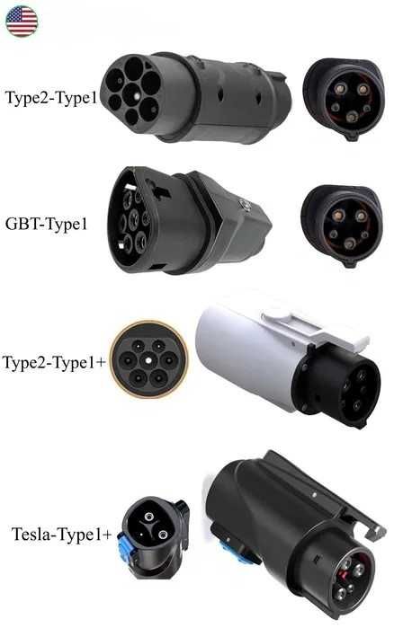 Перехідник адаптерTesla - CCS2 COMBO+type 2   Type1 -Type2 -GBT- Tesla