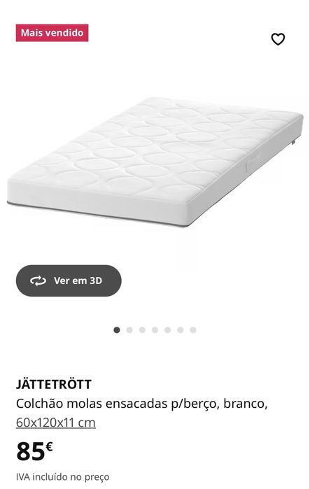 Berço Usado + Colchão Novo + Protetor & Lençois