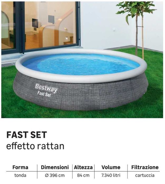 Piscina Insuflável Bestway Fast Set (396x84cm) + Filtro