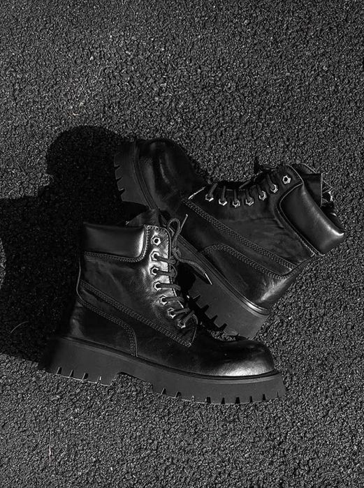 Ботинки TERRAINCOGNITA Distressed Leather Black Work Boots