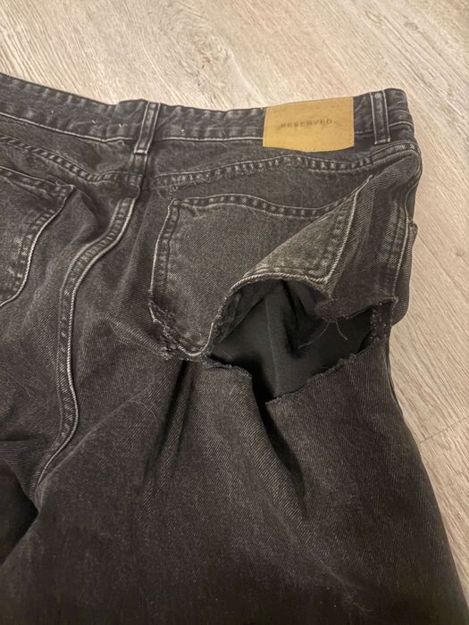 Czarny jeans dżins tkanina