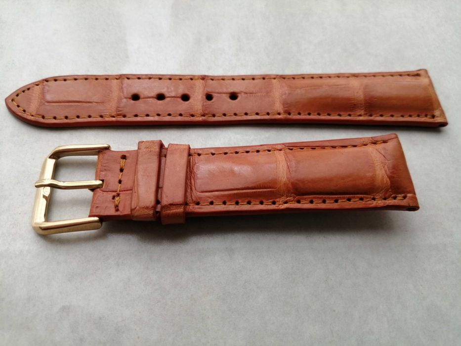 Bracelete pele crocodilo real para relógios de pulso 20mm 100 % novo
