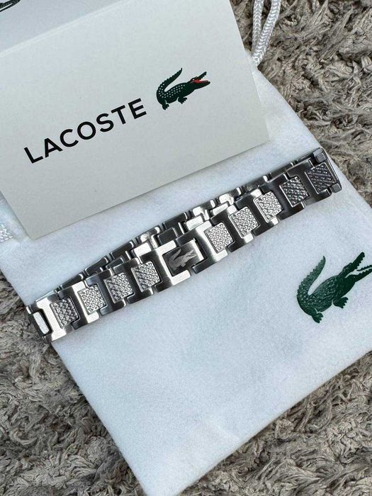 Чоловічий браслет Lacoste, ласокта, лакосте срібний