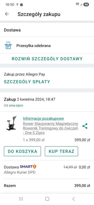 Rowerek stacjonarny zipro