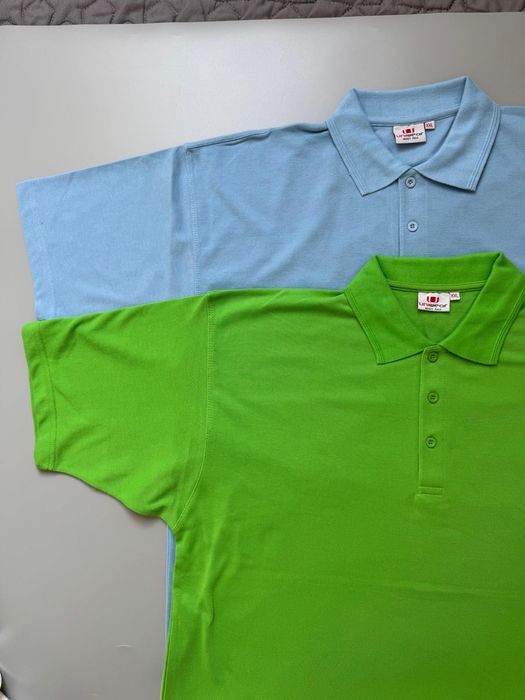 Nowe 2 męskie koszulki polo błękitna zielona XXL