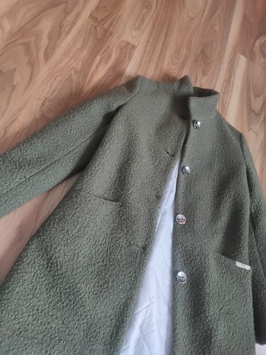 Wiosenny Khaki płaszcz z podszewką