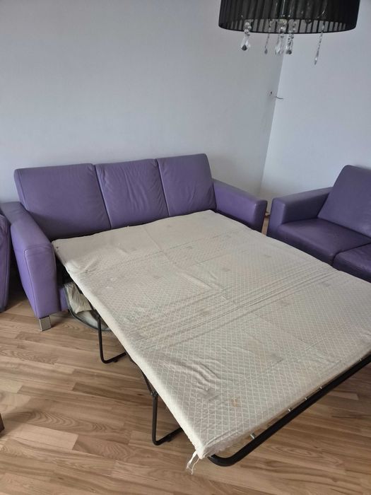 Zestaw dwóch kanap skórzanych Kler