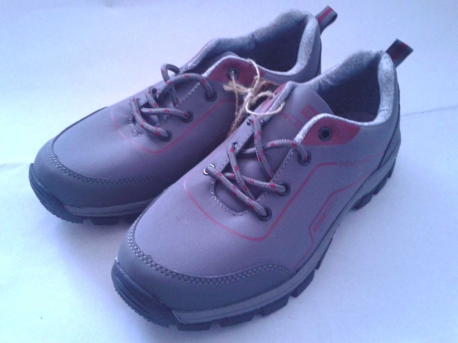 Buty sportowe trekkingowe SOFTSHELL sznurowane szare wegan r. 38
