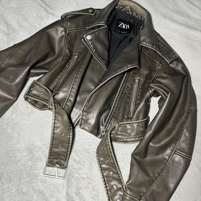 Куртка женская укороченая косуха zara размер s оверсайз