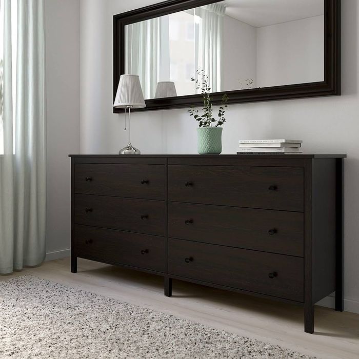 IKEA KOPPANG Komoda z 6 szufladami, 172 x 83 cm, czarno-brązowa
