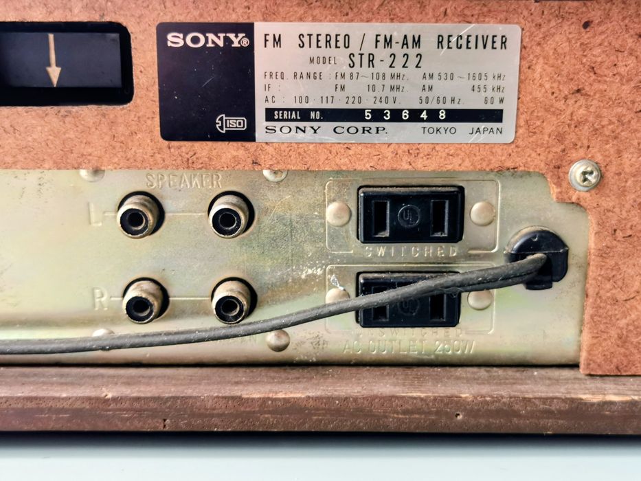 Sony STR-222 Amplificador - Sintonizador AM/FM + Colunas Sony SS-485