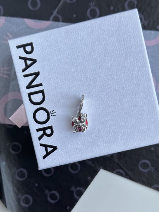 Серебряный шарм pandora s925 ale пандора минни микки маус с сердцем