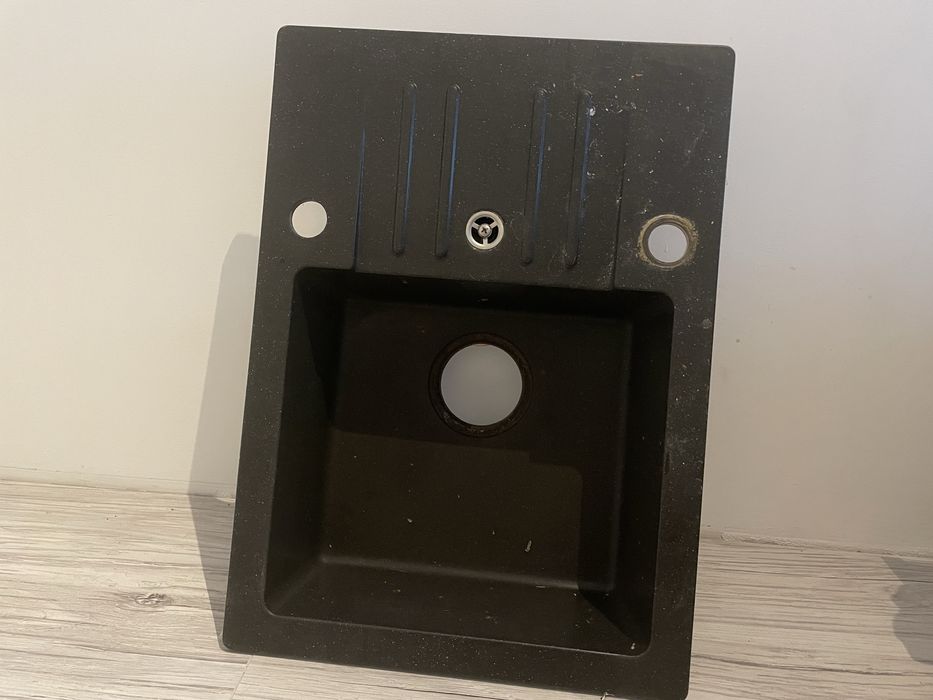 Zlew czarny granitowy jednokomorowy